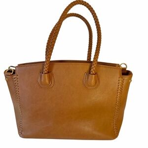 Sole Society Crossbody Satchel Bag Purse Brown Animal print Lining